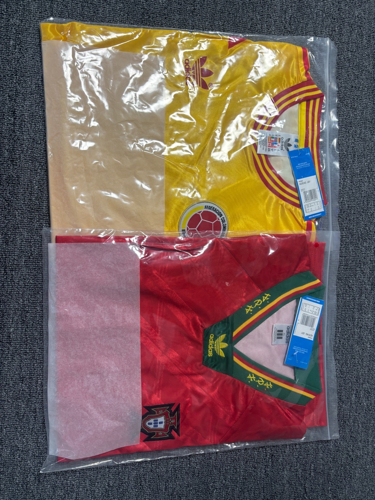 Camisetas de Colombia y Portugal listas para envio